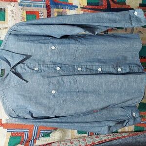 Ely long sleeve poly/cotton size 15 hand painted shirt USA made (InvW184)